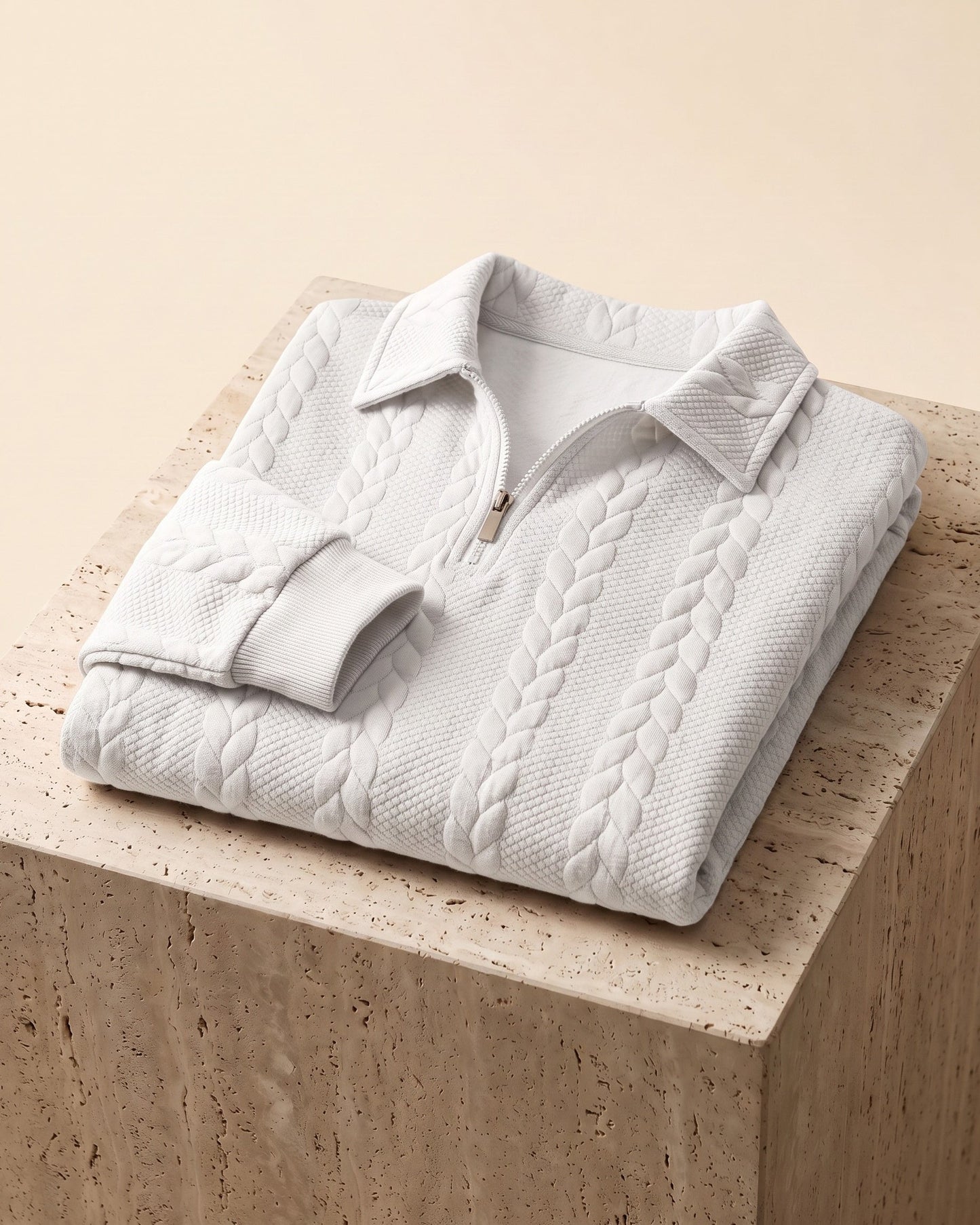 Rinaldo Cable-Jacquard Quarter-Zip